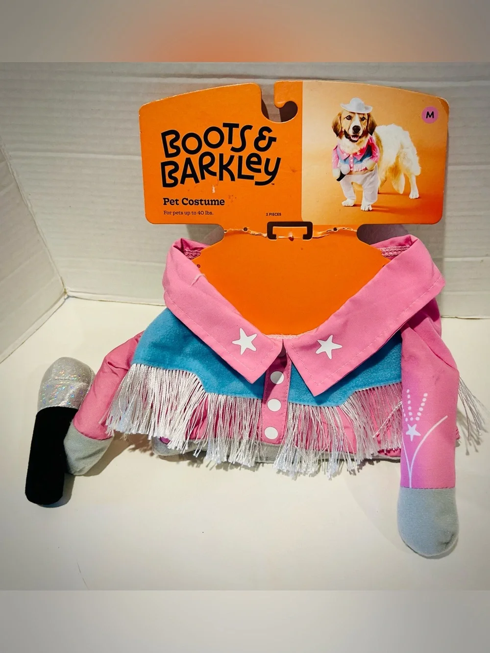 NWT Boots & Barkley Target Western Shirt Cowboy Hat Halloween Dog Costume Sz M